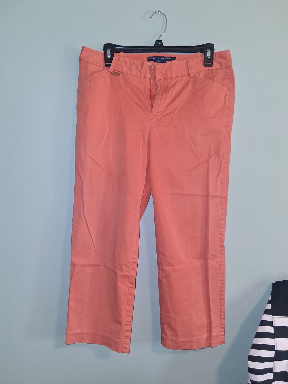 Talbots Coral Straight-Leg Cotton Pants